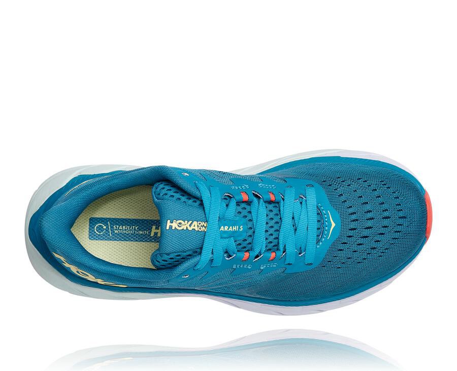 Hoka One One Tenisky Damske Modre/Biele - Arahi 5 - 48915-HANJ